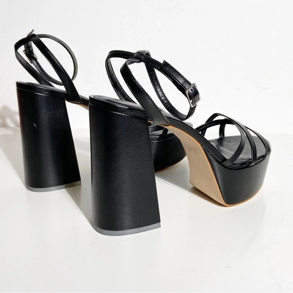 New BLACK SUEDE STUDIO Emani Strappy Platform Sandal in black size 40 - Picture 5 of 7